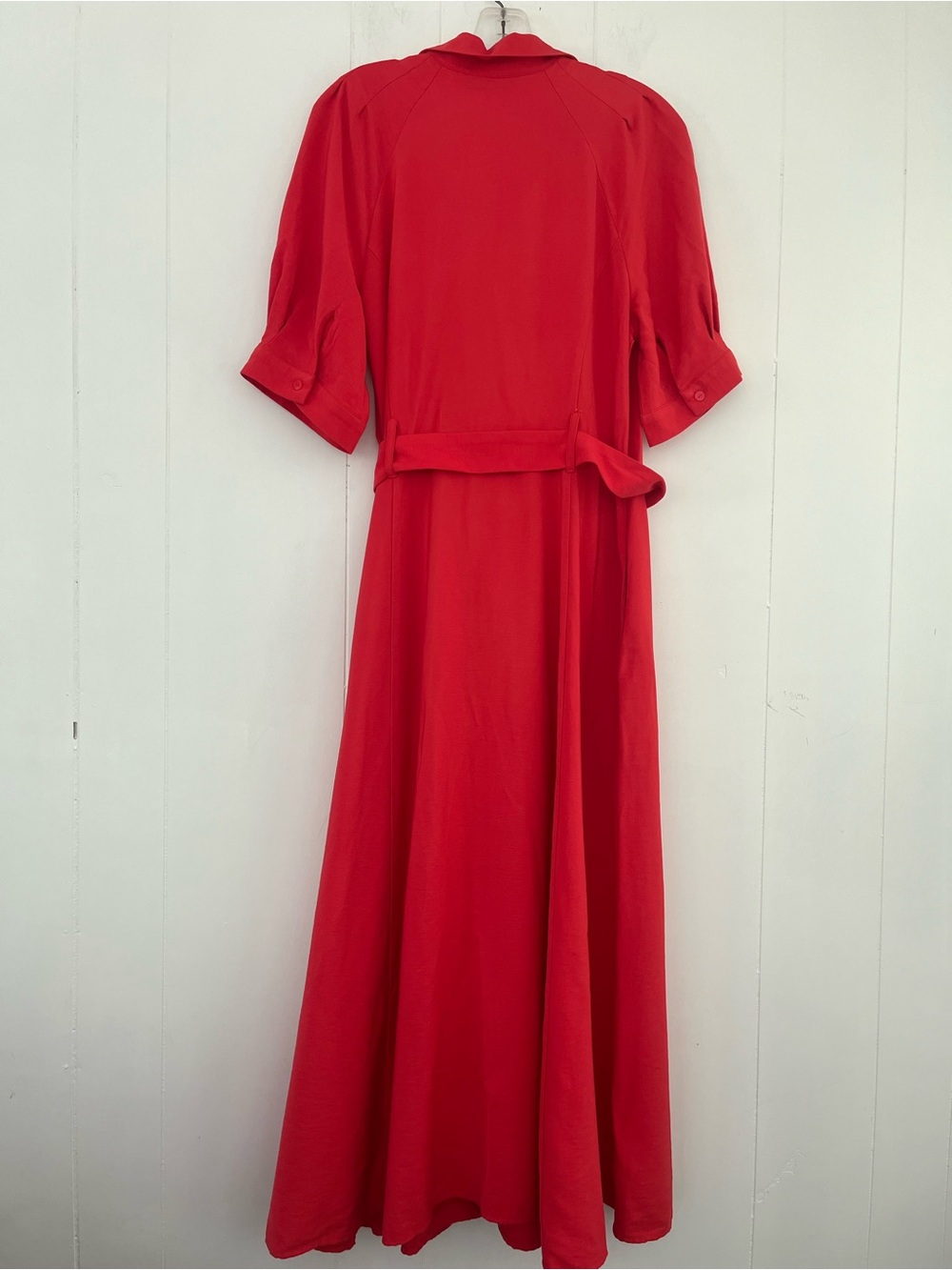 LOFT Classic Red Belted Tailored Shirt Dress Size 12 - Picture 13 of 15